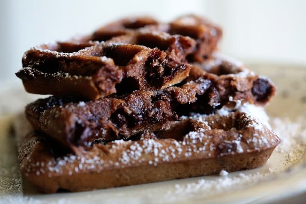 Dark Chocolate Protein Waffles