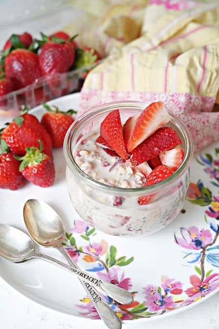 Protein Packed Strawberries & Cream Oatmeal