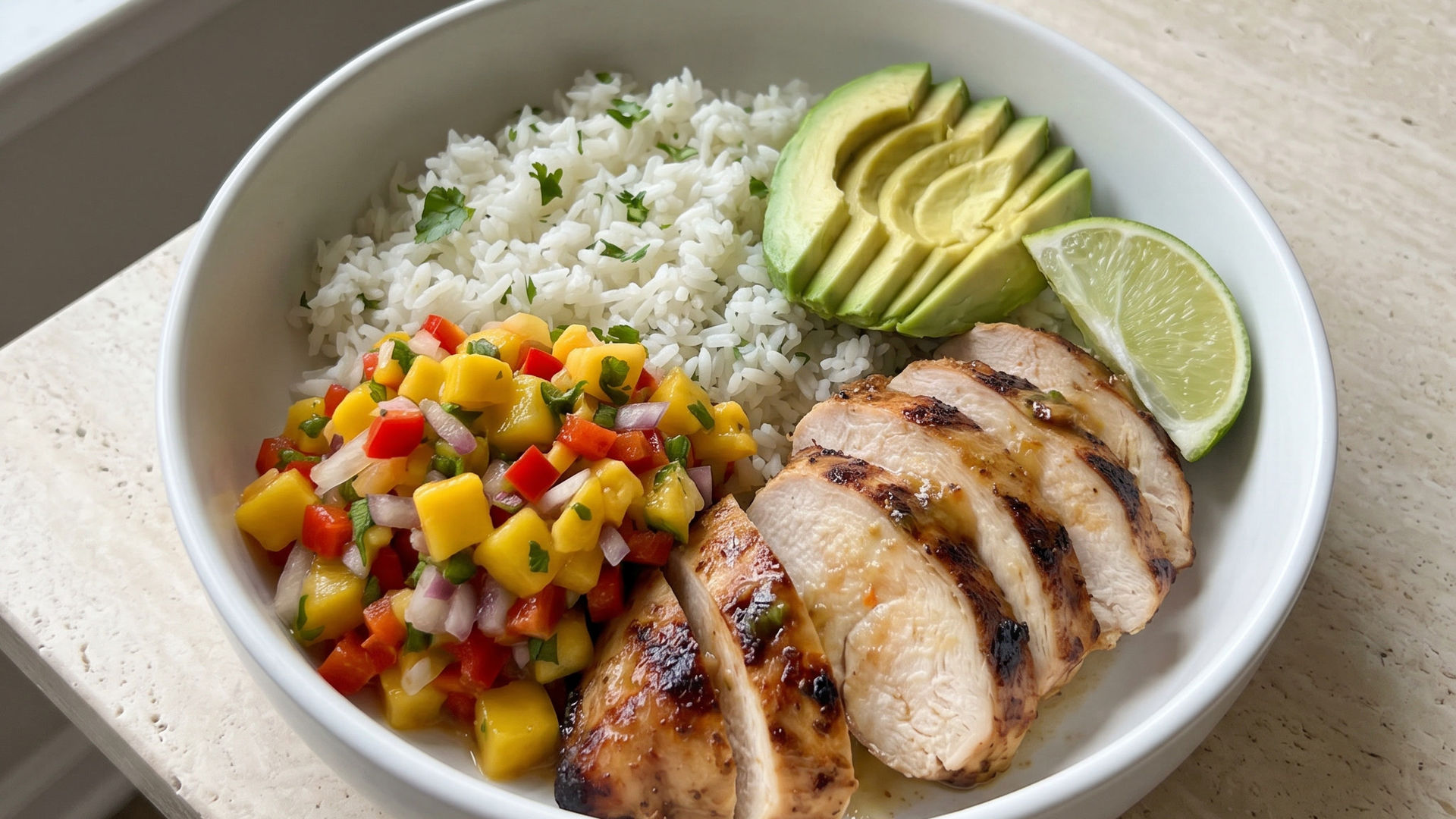 Chile lime chicken bowl